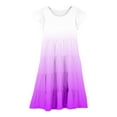 thumbnail image 4 of shoper Baby Girl Dress Ruffled Sleeve Crew Neck Gradient Color Swing Comfortable Dresses for Girls 2025 Girls Beach Vacation Dress Purple1 130, 4 of 6
