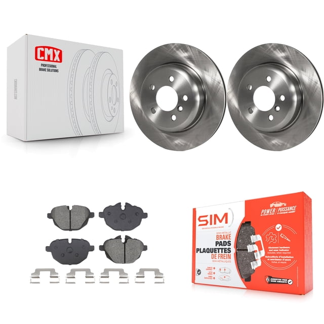 Transit Auto Rear Disc Brake Rotors and Semi-Metallic Pads Kit for Car BMW 535i xDrive 528i 535d ActiveHybrid 5 K8S-104051