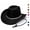 Black, variant on Western Cowboy Hat for Women Men,Wide Brim Rhinestone Cowgirl Hat Glitter Felt Fedora Country Party Rodeo Costume Accessory