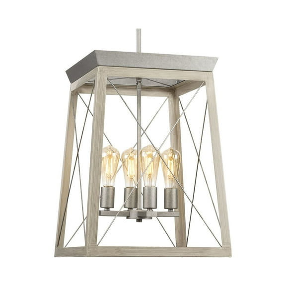 Briarwood Collection Four-Light Farmhouse Galvanized Chandelier Foyer Light
