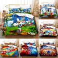 thumbnail image 2 of Juegos de ropa de cama Sonic con funda de almohada, ropa de cama con estampado 3D de Anime Harajuku, ropa de cama para cosplay, tamaño king, funda de edredón, traje de cama, 2 of 5