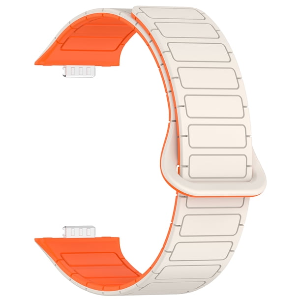 Correa Deportiva Bicolor Con Magnética para Huawei Watch Fit 3 (Starlight) Naranja