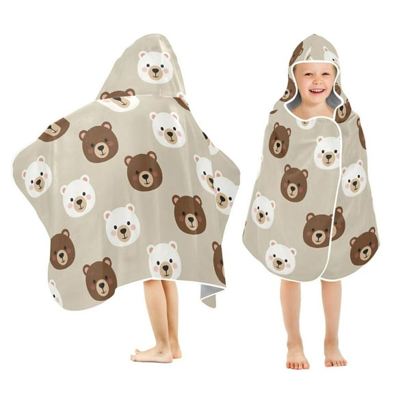 joogoo Cute Bears Kids Hooded Beach Towel Baby Bath Towel 23.5"x50"