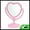 Pink, variant on Unique Bargains Love Heart Shaped Double Sided 360° Rotating Makeup Mirror 1 Pc Beige