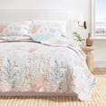 thumbnail image 6 of Coastal Quilt Set - Lightweight, Soft, All-Season - 3-Piece Reversible Bedding Set (King / California King, Coral Reef), 6 of 6