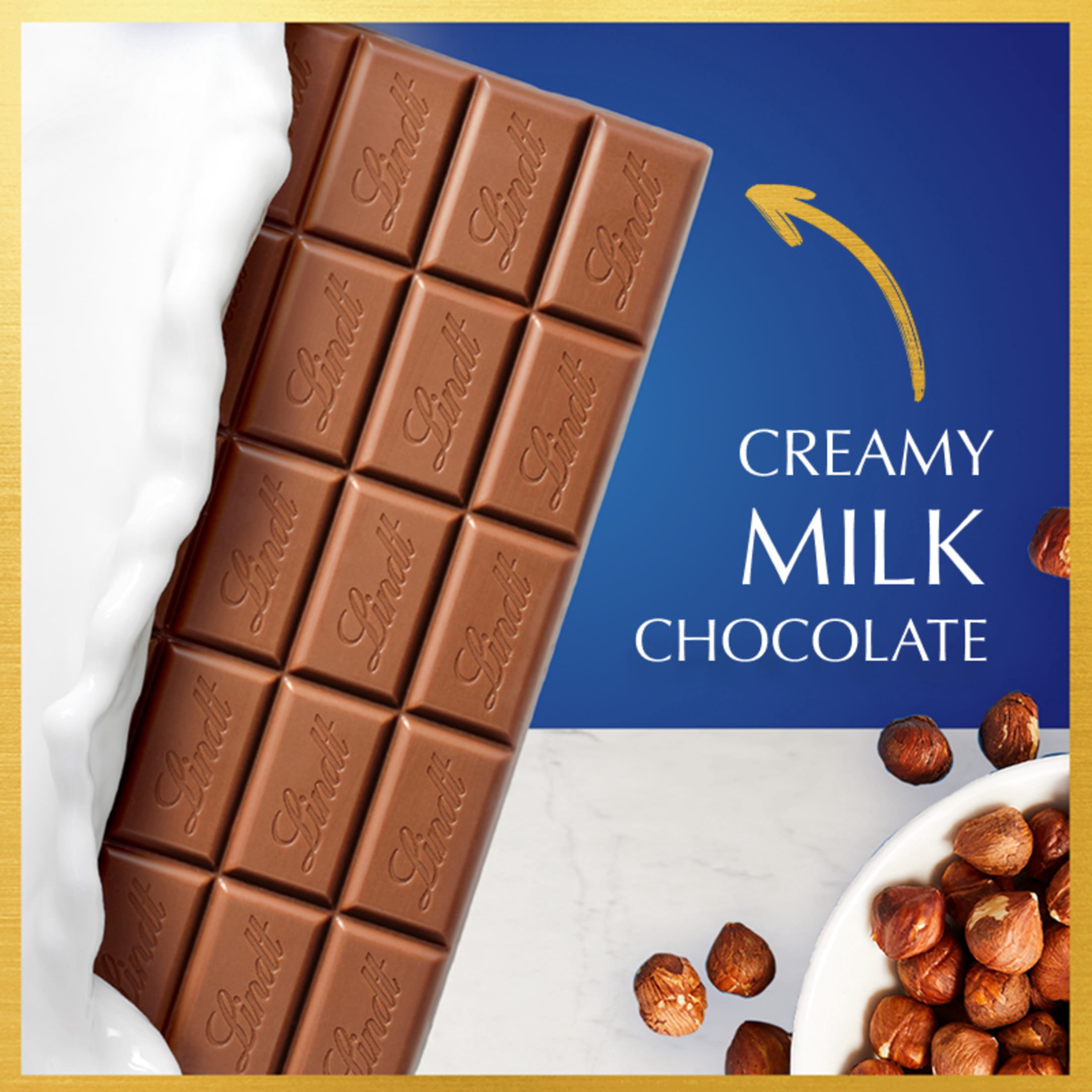 (2 pack) Lindt Classic Recipe Hazelnut Milk Chocolate Candy Bar, 4.4 oz, Bar
