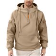 thumbnail image 6 of cocolona Mens Half Zip Hoodies Long Sleeve Drawstring Hooded Sweatshirts Quarter Zip Pullover Hoodie with Multi Pockets, 6 of 6