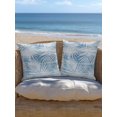thumbnail image 5 of Outdoor Pillows Waterproof, Blue Coastal Palm Leaves Throw Pillows with Inserts Included, Summer Botanical Tropical Indoor Outdoor Decorative Lumbar Pillow for Bed/Couch/Patio 16"x16", 1Pcs, 5 of 8