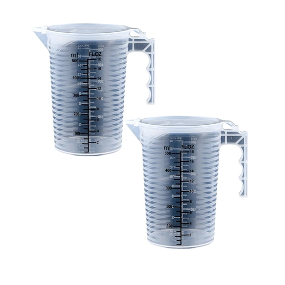 2Pcs Deal Countdown! Measuring Cup With Lid And Handle Ounce And Ml Measuring Cup For Baking Measure & Mix Measuring Tools Practical Home Decor 5.3" X 3.7"