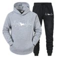 thumbnail image 5 of Conjunto de ropa deportiva con estampado de latidos del corazón de Dachshund para hombre, sudaderas con capucha y pantalones de manga larga a la moda, trajes de 2 piezas, chándales con diseño de perro, 5 of 5