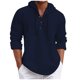 thumbnail image 2 of pstuiky camisetas de manga larga para hombre, Blusa con capucha de manga larga con botones y cordón ajustable para hombre top de hombre xl, 2 of 6