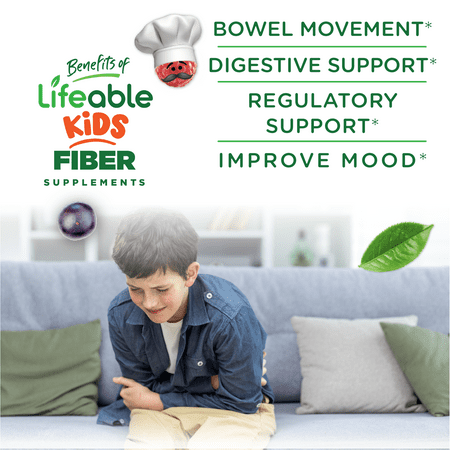 Lifeable Sugar Free Prebiotic Fiber for Kids - 4g - 90 Gummies