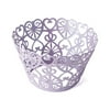 Weddingstar Lavender Lace Hearts Filigree Paper Laser Cupcake Wrappers