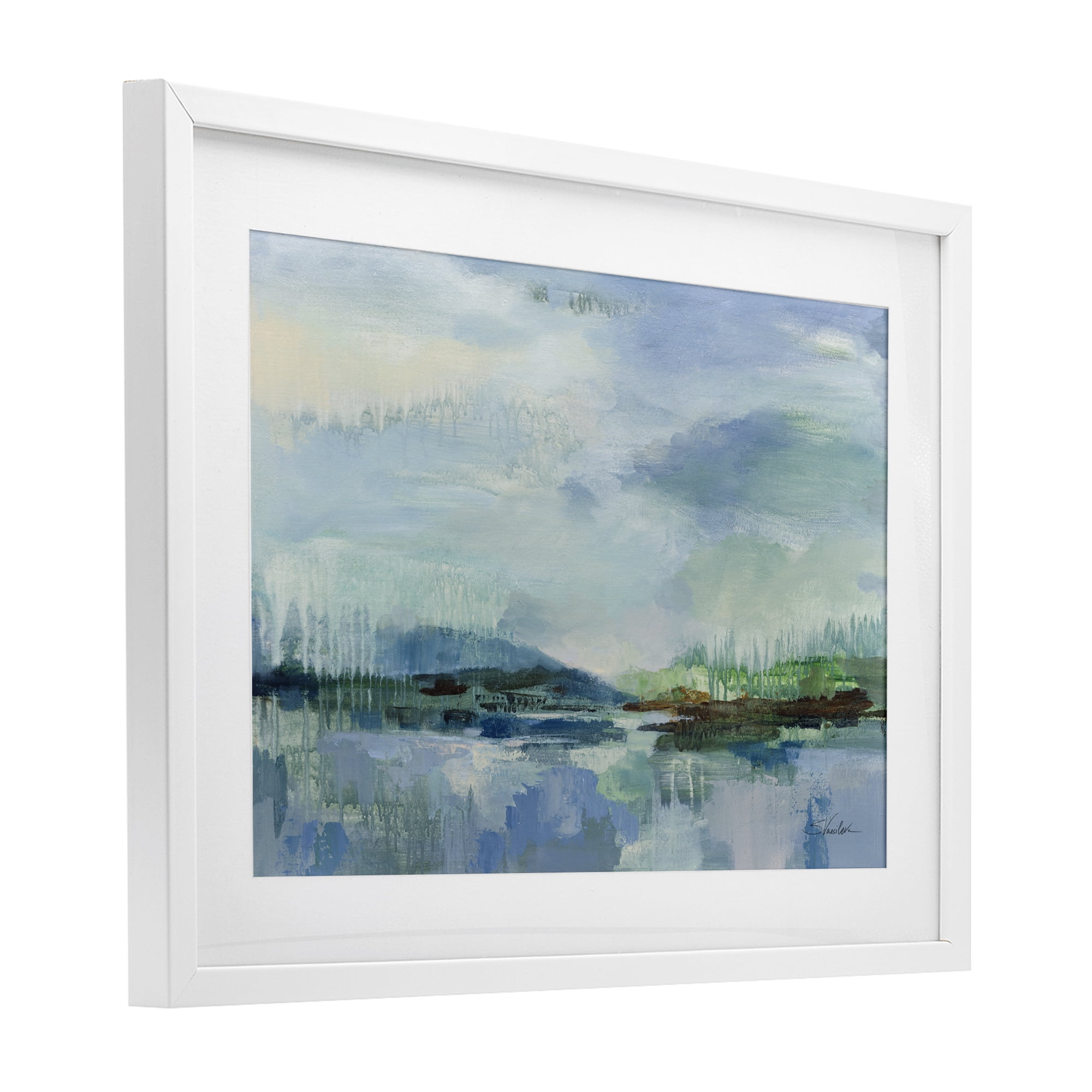 Stupell Industries Rain Over The Lagoon White Framed Print Under Glass, design by Silvia Vassileva