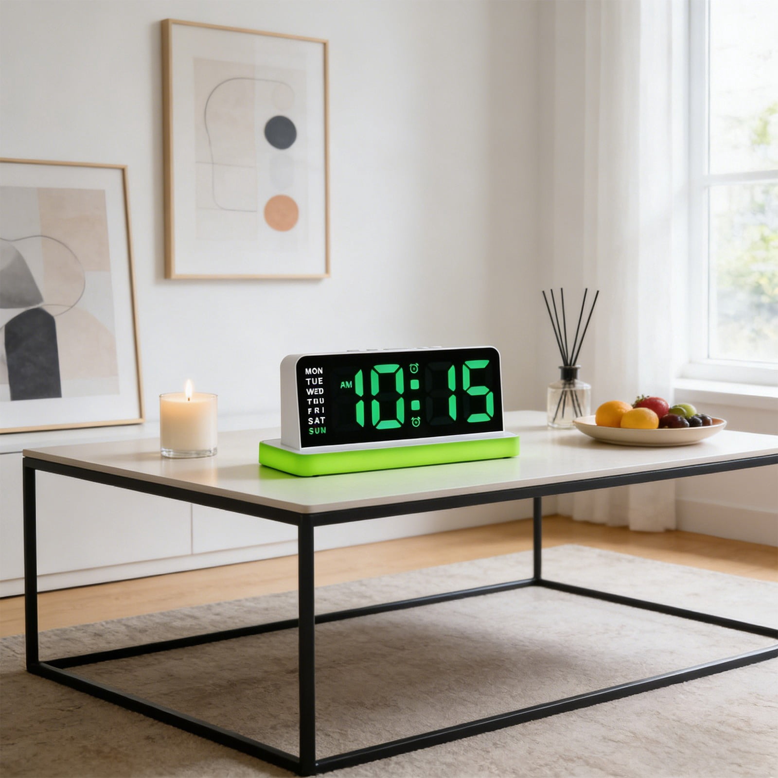Dxssxc Digital Wall Clock, Led Alarm Clock With Large Display & Digital Calendar, Temperature & Date Display, Adjustable Brightness, For Bedroom, Living Room, Office, Kitchen