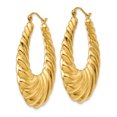 thumbnail image 2 of 14K Yellow Gold Polished Scalloped Hoop Earrings, 2 of 6