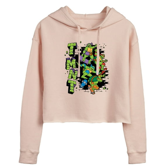 Teenage Mutant Ninja Turtles - Skateboards - Juniors Cropped Pullover Hoodie