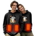 thumbnail image 2 of Gamivast Halloween Heated Hoodies for Men and Women Graphic Loose Long Sleeve Warm Pullover with Pocket 5 Heating Zones and3-levels Washable Thermal Sweatshirts USB Charging Jackets no Power Bank, 2 of 5