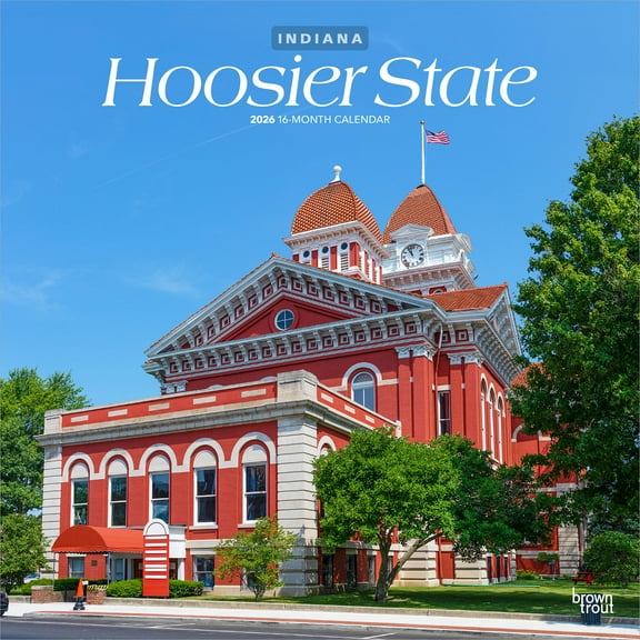 Indiana Places | 2026 12x24" (Hanging) Wall Calendar | Plastic-Free | BrownTrout