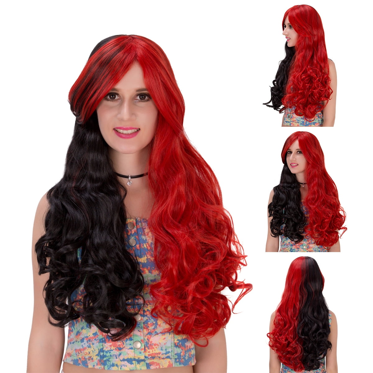 Halloween Wig 29" Women's Wig Long Wave Curly Wig for Cosplay Costume