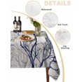 thumbnail image 2 of Grey Navy Blue Tree Table Cloth, Waterproof Tablecloth for Square Tables, Country Rustic Botanical Branch Reusable Washable Fabric Table Cover for Restaurant Kitchen Dining Tables 54"x54", 2 of 9