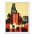 thumbnail image 1 of Abstract Futuristic Cityscape Black And Red Brutalism Art Print Framed Poster Wall Decor 12x16 inch, 1 of 5