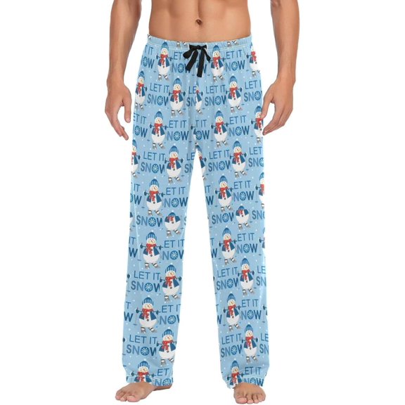 GZHJMY Christmas Snowman Pajama Pants for Men, Lounge Pants Lightweight Men Pajama Bottoms with Drawstring Pockets, Christmas New Year Birthday Gifts, XX-Large