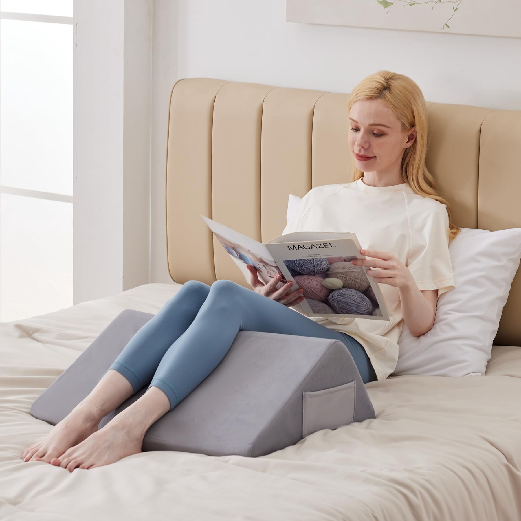 Pillow For Sleeping  8" Wedge To Elevate Leg Triangle Elevation Pillows After