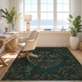 thumbnail image 3 of Design&I 2'x3' Washable Throw Rug Whimsical Bird Border Vintage Foliage Scroll Moody Botanical Refined Structured for Hallway, Laundry Room, Low Profile Daily Traffic Ready Accent, 3 of 7