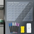 thumbnail image 2 of Magnetic Acrylic Calendar, Large Size Dry Erase Board, Strong Magnets Keep in Place, With Ultra Clear Marker for Planning Activities, Clear Acrylic Calendar Set for Fridge, 2 of 7