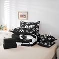 thumbnail image 6 of Erosebridal Kids Football Print Letter M 7-Piece Twin Bedding Sets,Soccer Ball Games Bedding Comforter Set For Ball Boys,Reversible Black, 6 of 7