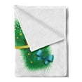 thumbnail image 2 of Christmas Alphabet Soft Flannel Fleece Throw Blanket, C Letter with Holiday Ornaments Baubles Fir Tree, Cozy Plush for Indoor and Outdoor Use, 50" x 70", White Green and Dark Yellow, by Ambesonne, 2 of 5