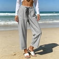 thumbnail image 5 of ZHYou No Boundarie Stripe Pants for Women Drawstring Straight Leg Casual Vacation Loungewear Loose Fit Trousers with Multi Pockets,Black,Size 2XL, 5 of 8