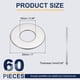 thumbnail image 2 of Arandela Plana M10 para Tornillo, 60Pcs Arandelas de Acero Inoxidable 304 10MM ID x 25MM OD x 1MM Grosor (Tono Plateado), 2 of 6