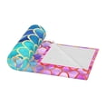 thumbnail image 3 of PHELIKA Colorful Mermaid Scales 01 All Season Soft Throw Blanket Lightweight Flannel Fleece Blankets 50"x40", 3 of 8