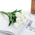 thumbnail image 5 of 10pcs White Artificial Tulip Flowers 13.5" - Silk Flowers Bouquets for Easter, Mother's Day, Wedding Decor - Home Kitchen Table Centerpieces (Bulk Set), 5 of 7