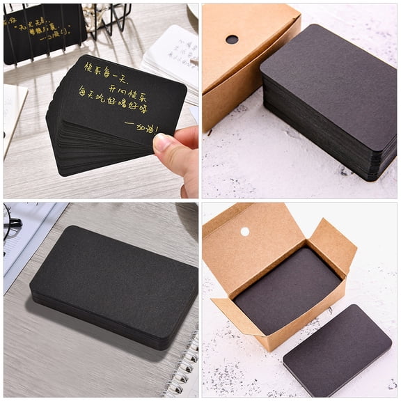 Supvox 100Pcs Black Business Card Blanks Paper for DIY Note Taking and Crafting
