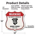 thumbnail image 2 of Warning This Property is Protected by Border Terrier 12 inch X 12 inch Shield-Shaped Rust-Free Aluminum Metal Sign Weather Resistant Made in the USA, 2 of 6