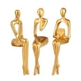 thumbnail image 4 of 3 estatuas de pensamiento moderno, figura de estatuilla, artesanía, colección de arte de personajes, decorativa para estantería de mesa, adorno de perfecl Figura Pensador abstracto, 4 of 8