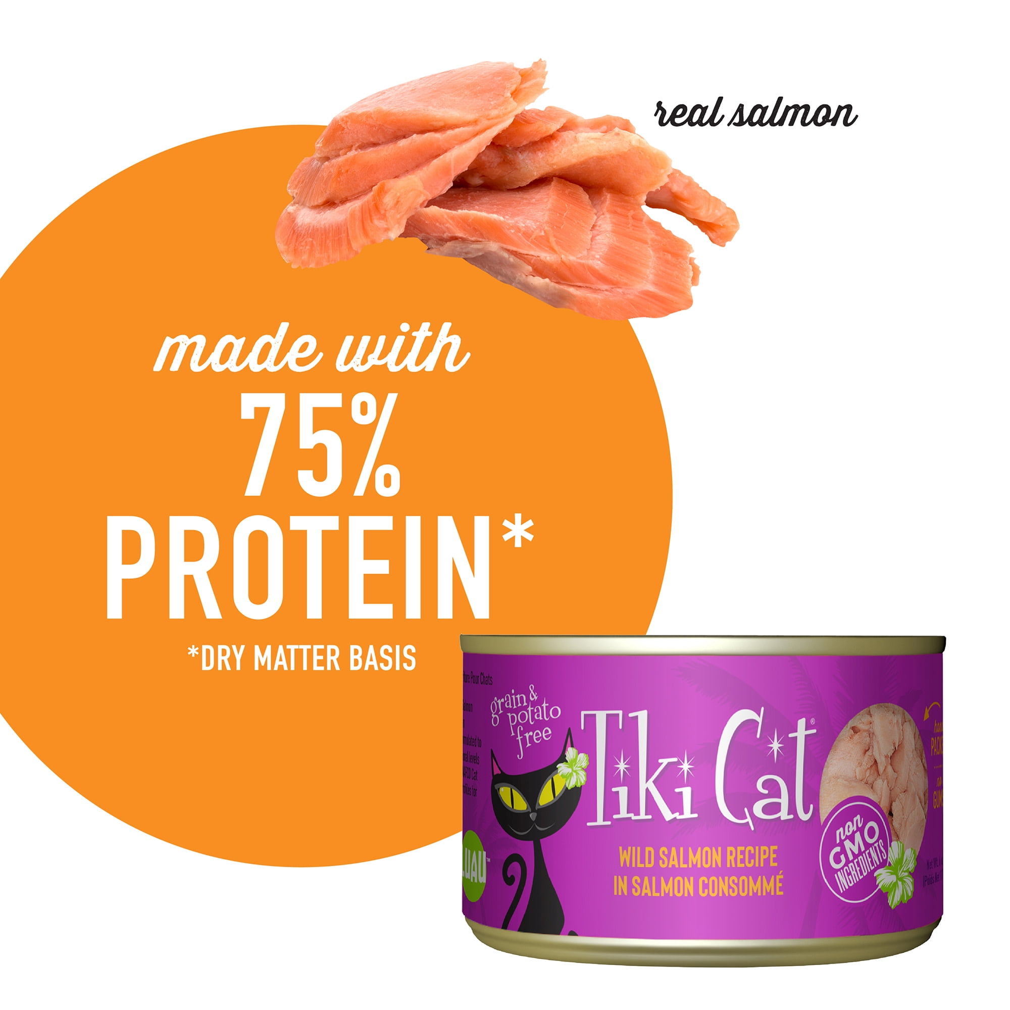 (12 pack) Tiki Cat Luau Wet Cat Food, Wild Salmon, 6 oz. Can
