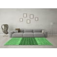thumbnail image 3 of Ahgly Company Indoor Round Oriental Emerald Green Modern Area Rugs, 6' Round, 3 of 4