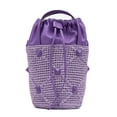 thumbnail image 1 of Pre-Owned Valentino Purple Roman Stud Bucket Bag Shoulder Bag Raffia Canvas/Smooth Leather, 1 of 10