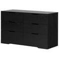 thumbnail image 2 of 5 Drawer Dresser 6 Drawer Double Dresser and Nightstand Bedroom Set in Black Oak, 2 of 7