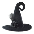 thumbnail image 2 of Sombrero de bruja de Halloween Sombrero de bruja de terciopelo puntiagudo con accesorios de disfraces de mujer de flores Tmvgtek 5ty9dq0pd7mg5pq2, 2 of 9