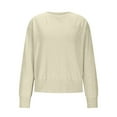 thumbnail image 4 of VEKDONE Women's Long Sleeve Crew Neck Sweaters Solid Color Soft Knit Cotton Sweater Casual Loose Fit Lightweight Pullover Tops Fall Fashion Clothes, 4 of 9