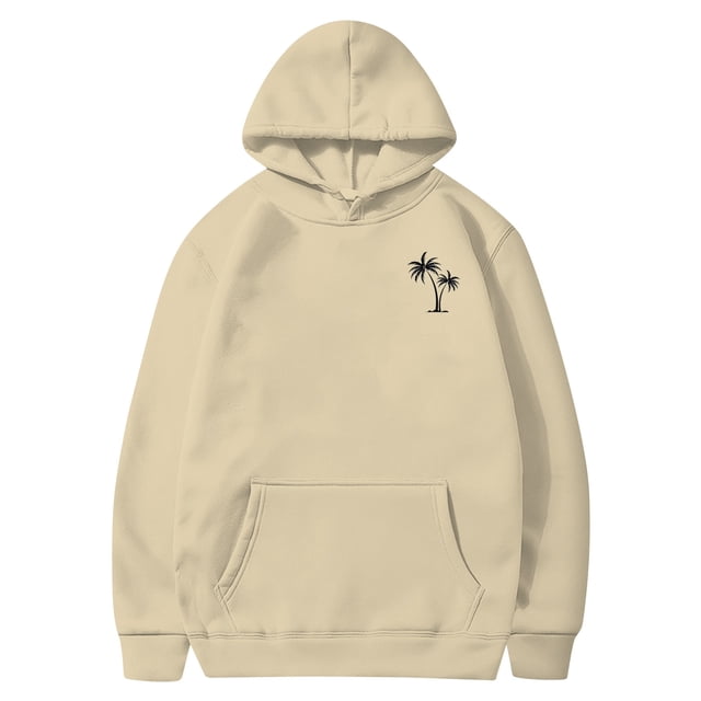 EHQJNJ Sweat à Capuche d'Hiver pour Hommes, Mode Graphique, Imprimé Cocotier, Pull Ample avec Poche