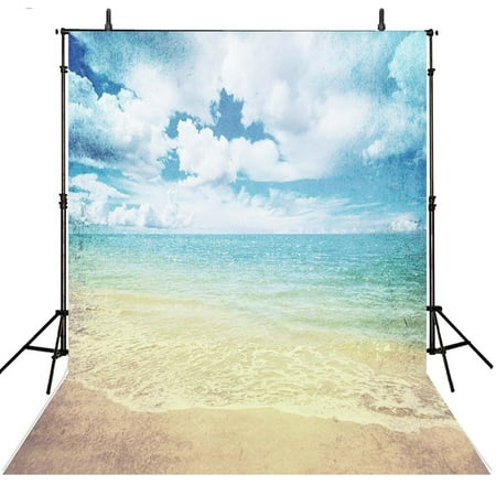 Image of GreenDecor Holiday Backdrops For Photography 5x7ft Kids Photo Background Sea Beach Backdrops Photographic Backdrops