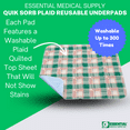 thumbnail image 4 of Essential Medical Supply Quik-Sorb 34" x 36" Plaid Quilted Reusable Underpad - Washable and Reusable Incontinence Bed Pads for Adults, Ideal for the Couch, Car and Bed, 4 of 6