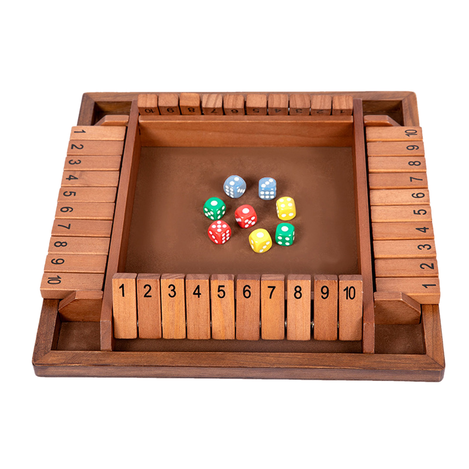 TAONMEISU Shut the Box Tabletop Game Wooden Dice Board Game for 24 Players
