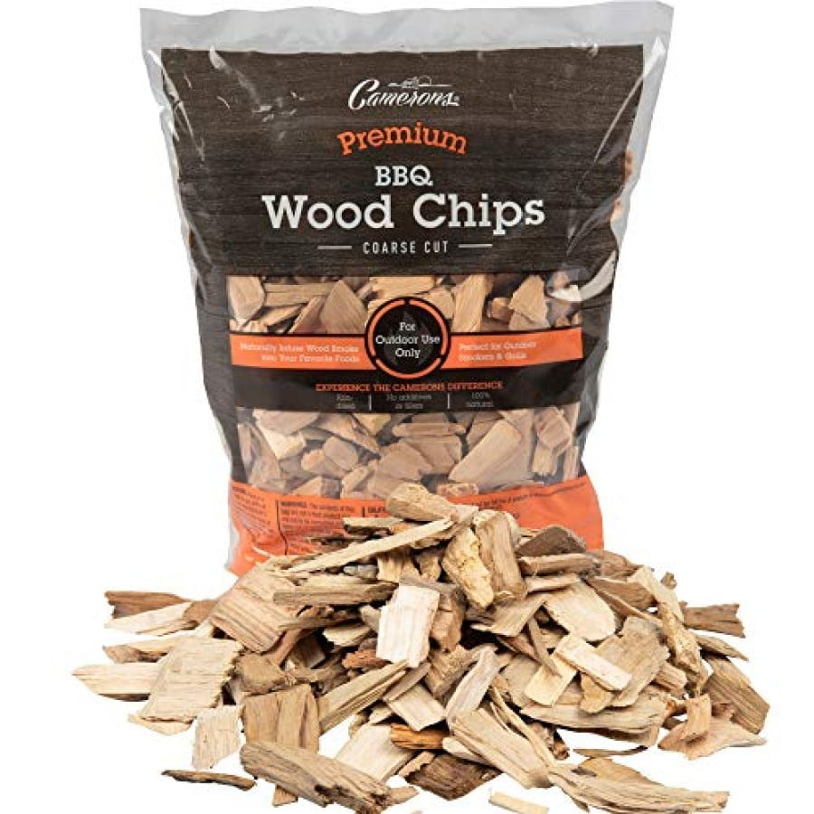 Smoking Chips - (Bourbon Soaked Oak) ~ 2lb Barbecue Chips, 260 cu. in. - Kiln Dried, 100% Natural Coarse Wood Smoker Shavings